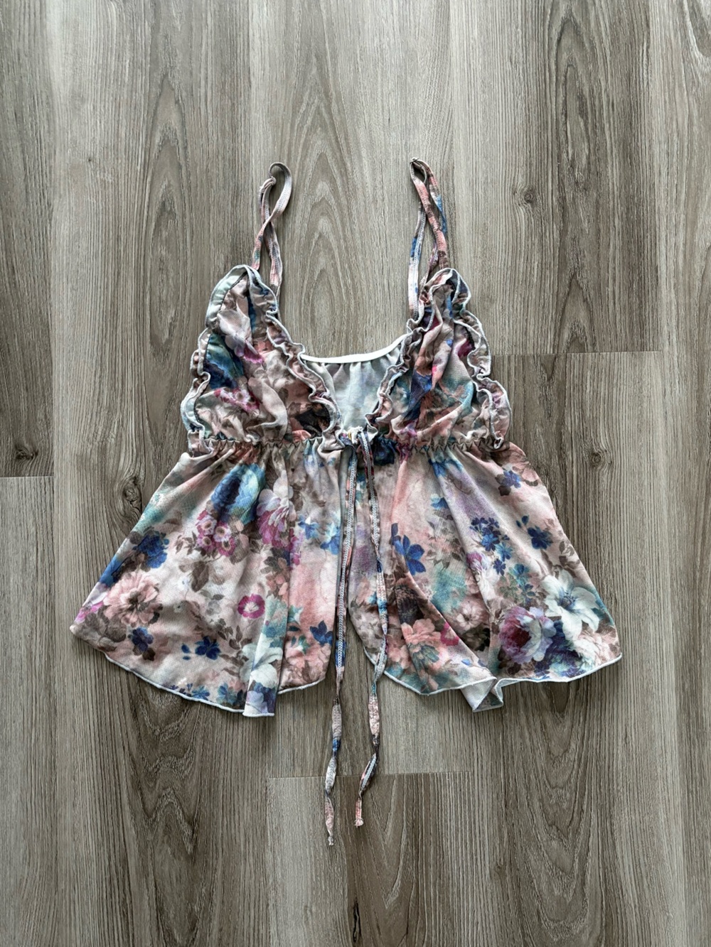 Floral Ruffled Sleeveless Top